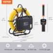 VEVOR Sewer Camera with 512-Hz Locator VEVOR Sewer Camera with 512-Hz Locator, 165 ft/50 m, 9-in Pipeline Inspection Camera w/DVR Function, IP68 Camera w/12 Adjustable LEDs, A 16 GB SD Card for Sewer Line, Home, Duct Drain Pipe Plumbing