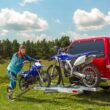 Black Widow Double Motorcycle Carrier with Ramp for 2 Inches Hitch with 600 Pound Capacity