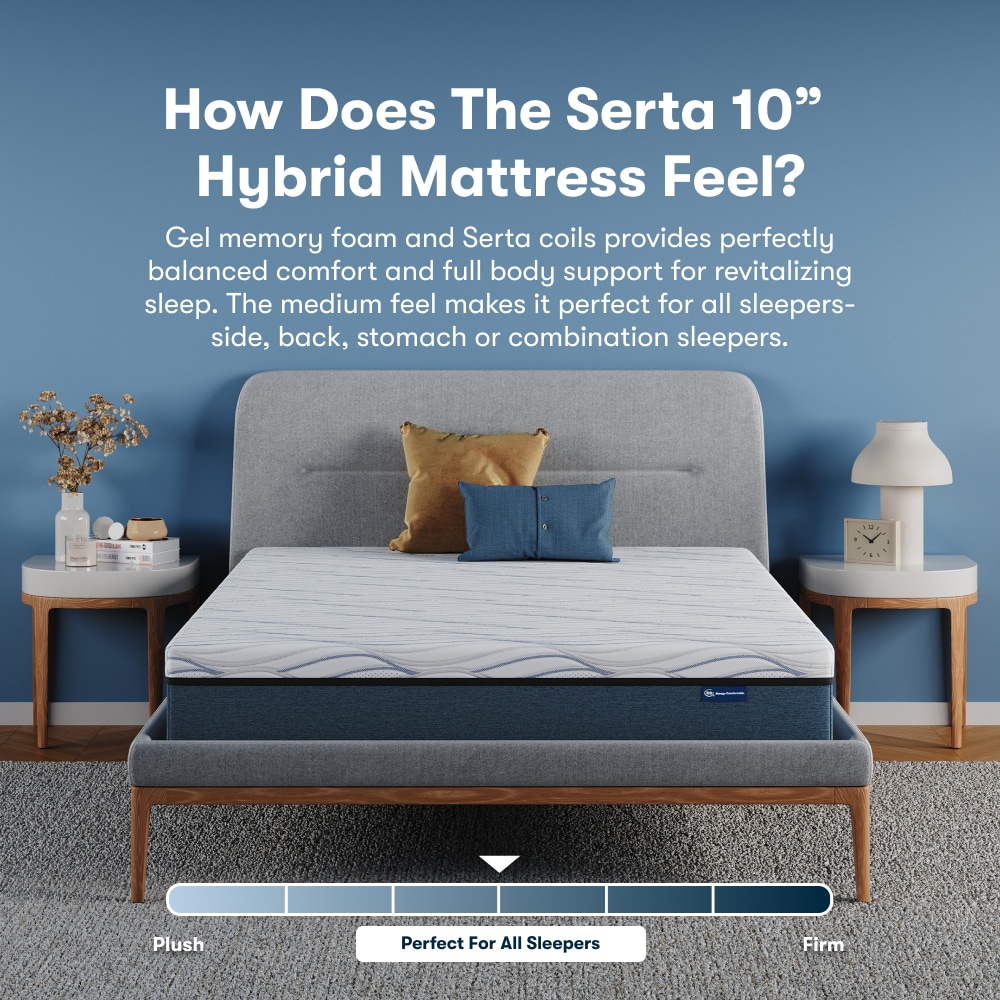 Serta 10-in Medium Full Cooling Hybrid Memory Foam/Coil Blend Mattress in a Box Serta 10-in Medium Full Cooling Hybrid Memory Foam/Coil Blend Mattress in a Box