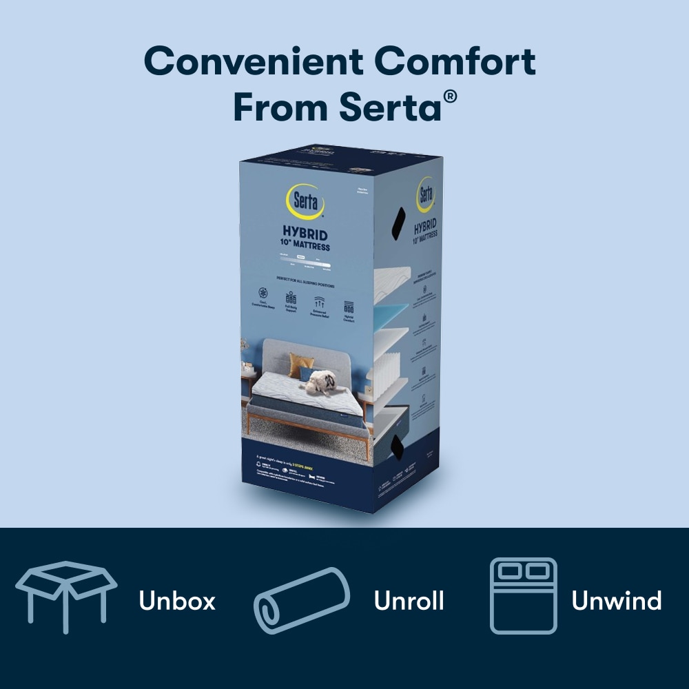 Serta 10-in Medium Full Cooling Hybrid Memory Foam/Coil Blend Mattress in a Box Serta 10-in Medium Full Cooling Hybrid Memory Foam/Coil Blend Mattress in a Box