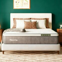 Novilla 12-in Medium Queen Cooling Hybrid Memory Foam/Coil Blend Mattress in a Box