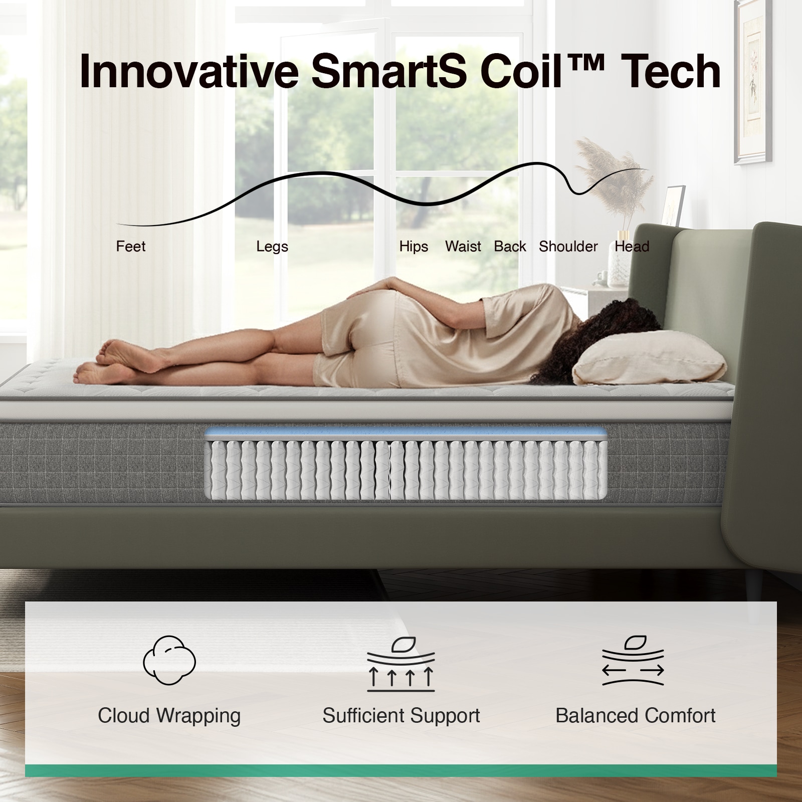 Novilla 12-in Medium King Cooling Hybrid Memory Foam/Coil Blend Mattress in a Box Novilla 12-in Medium King Cooling Hybrid Memory Foam/Coil Blend Mattress in a Box
