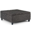Simpli Home Harrison Casual Ebony Storage Ottoman