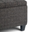 Simpli Home Harrison Casual Ebony Storage Ottoman