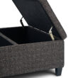 Simpli Home Harrison Casual Ebony Storage Ottoman
