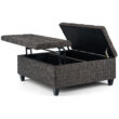 Simpli Home Harrison Casual Ebony Storage Ottoman