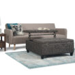 Simpli Home Harrison Casual Ebony Storage Ottoman
