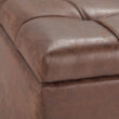 Simpli Home Harrison Casual Distressed Umber Brown Faux leather Storage Ottoman
