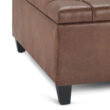 Simpli Home Harrison Casual Distressed Umber Brown Faux leather Storage Ottoman