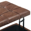 Simpli Home Harrison Casual Distressed Umber Brown Faux leather Storage Ottoman
