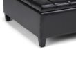 Simpli Home Harrison Casual Midnight Black Faux leather Storage Ottoman