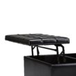 Simpli Home Harrison Casual Midnight Black Faux leather Storage Ottoman