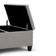 Simpli Home Harrison Casual Dove Grey Storage Ottoman