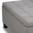 Simpli Home Harrison Casual Dove Grey Storage Ottoman