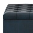 Simpli Home Harrison Old World/Vintage Distressed Dark Blue Faux leather Storage Ottoman