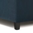 Simpli Home Harrison Old World/Vintage Distressed Dark Blue Faux leather Storage Ottoman