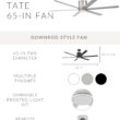 Craftmade Tate 65-in Brushed Polished Nickel with Brushed Nickel Blades Integrated LED Ceiling Fan With Light 6 -Blade
