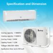Winado Air Conditioners 1 zone 11000-BTU Ductless Mini Split Air Conditioner Heat Pump Included with 230-Volt