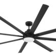 Craftmade Rush 84-in Flat Black with Flat Black Blades Integrated LED Uncovered Outdoor Ceiling Fan With Light 8 -Blade