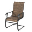 Nuu Garden 7 -Piece Black Patio Dining Set Iron Rectangle Table with 6 Brown C-spring Chairs