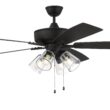 Craftmade Super Pro 104 60-in Espresso with Espresso/Walnut Blades Integrated LED Ceiling Fan With Light 5 -Blade