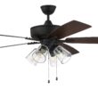 Craftmade Super Pro 104 60-in Espresso with Espresso/Walnut Blades Integrated LED Ceiling Fan With Light 5 -Blade