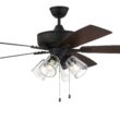 Craftmade Super Pro 104 60-in Espresso with Espresso/Walnut Blades Integrated LED Ceiling Fan With Light 5 -Blade