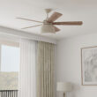 Craftmade Ventura 52-in Cottage White with Cottage White Blades Integrated LED Covered Outdoor Ceiling Fan With Light 5 -Blade