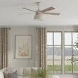 Craftmade Ventura 52-in Cottage White with Cottage White Blades Integrated LED Covered Outdoor Ceiling Fan With Light 5 -Blade