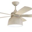 Craftmade Ventura 52-in Cottage White with Cottage White Blades Integrated LED Covered Outdoor Ceiling Fan With Light 5 -Blade