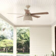 Craftmade Ventura 52-in Cottage White with Cottage White Blades Integrated LED Covered Outdoor Ceiling Fan With Light 5 -Blade