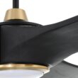 Craftmade Envy 60-in Flat Black/Satin Brass with Flat Black Blades Integrated LED Propeller Ceiling Fan With Light 3 -Blade