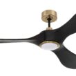 Craftmade Envy 60-in Flat Black/Satin Brass with Flat Black Blades Integrated LED Propeller Ceiling Fan With Light 3 -Blade