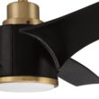Craftmade Phoebe 60-in Flat Black/Satin Brass with Flat Black Blades Integrated LED Propeller Ceiling Fan With Light 3 -Blade