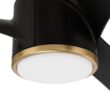 Craftmade Phoebe 60-in Flat Black/Satin Brass with Flat Black Blades Integrated LED Propeller Ceiling Fan With Light 3 -Blade