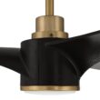 Craftmade Phoebe 60-in Flat Black/Satin Brass with Flat Black Blades Integrated LED Propeller Ceiling Fan With Light 3 -Blade