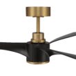 Craftmade Phoebe 60-in Flat Black/Satin Brass with Flat Black Blades Integrated LED Propeller Ceiling Fan With Light 3 -Blade