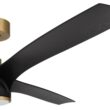 Craftmade Phoebe 60-in Flat Black/Satin Brass with Flat Black Blades Integrated LED Propeller Ceiling Fan With Light 3 -Blade