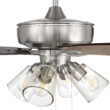 Craftmade Super Pro 104 60-in Brushed Polished Nickel with Driftwood/Grey Walnut Blades Integrated LED Ceiling Fan With Light 5 -Blade