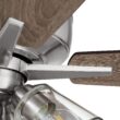 Craftmade Super Pro 104 60-in Brushed Polished Nickel with Driftwood/Grey Walnut Blades Integrated LED Ceiling Fan With Light 5 -Blade