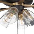 Craftmade Super Pro 104 60-in Flat Black/Satin Brass with Black Walnut/Flat Black Blades Ceiling Fan With Light 5 -Blade