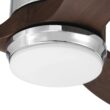 Craftmade Mobi 60-in Chrome with Walnut Blades Integrated LED Ceiling Fan With Light 3 -Blade