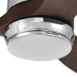 Craftmade Mobi 60-in Chrome with Walnut Blades Integrated LED Ceiling Fan With Light 3 -Blade