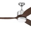 Craftmade Mobi 60-in Chrome with Walnut Blades Integrated LED Ceiling Fan With Light 3 -Blade
