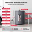 Mizudo 18-Gallon Electric Short Tank Water Heater with T and P Valve, 1500W 120V, Water Connection 3/4 In Npt Mizudo 18-Gallon Electric Short Tank Water Heater with T and P Valve, 1500W 120V, Water Connection 3/4 In Npt
