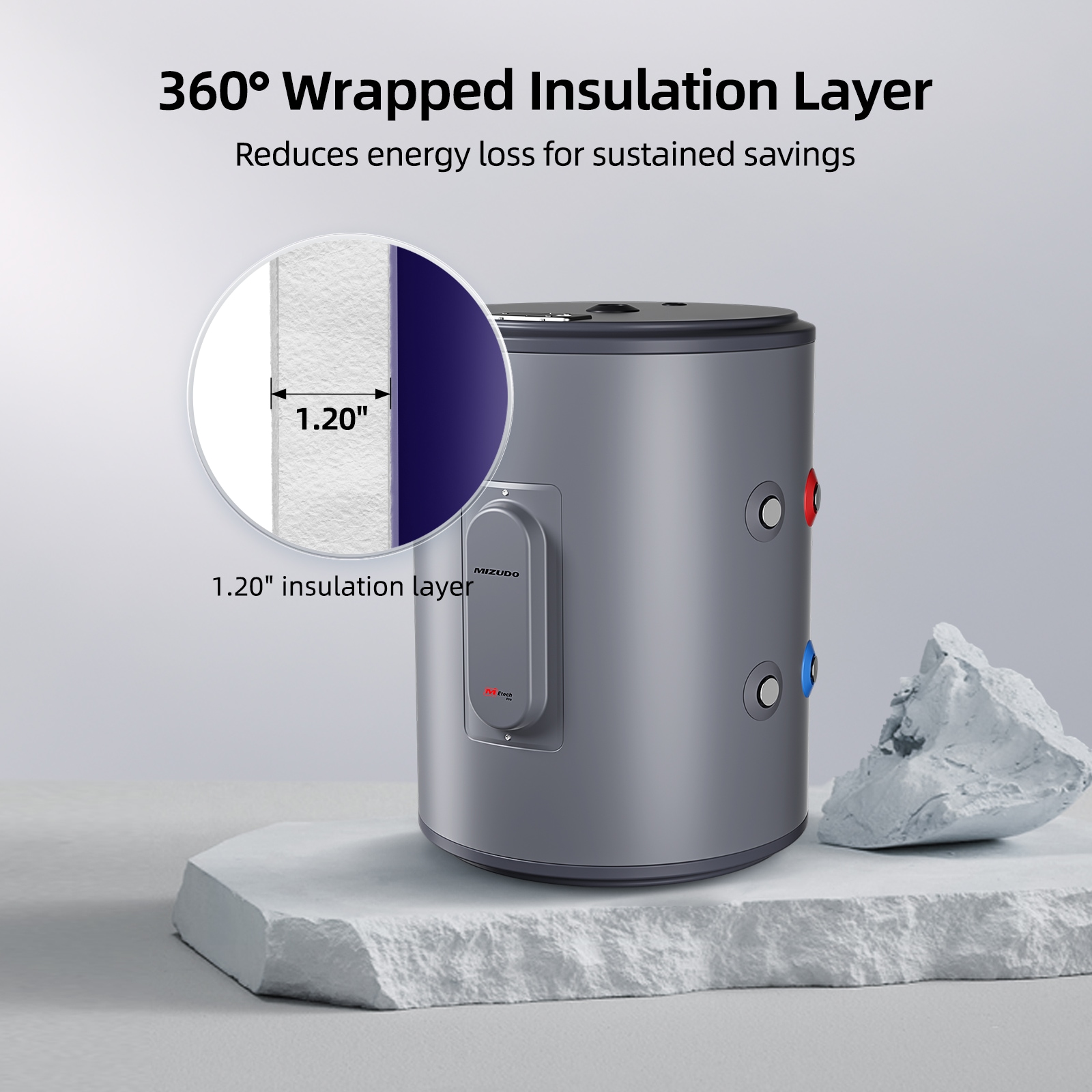 Mizudo 18-Gallon Electric Short Tank Water Heater with T and P Valve, 1500W 120V, Water Connection 3/4 In Npt Mizudo 18-Gallon Electric Short Tank Water Heater with T and P Valve, 1500W 120V, Water Connection 3/4 In Npt