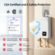 Mizudo Comfortech Classic Natural Gas Tankless Water Heater 100,000 BTU, Up to 4.3 GPM Instant Hot Water Heater NG, Indoor Installation, CSA Certified, White
