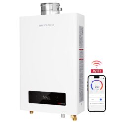 Mizudo Comfortech Classic Natural Gas Tankless Water Heater 180,000 BTU, Up to 7.9 GPM Instant Hot Heater Water NG, Smart WIFI Enabled, Indoor, 120V, CSA Certified, White