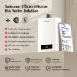 Mizudo Comfortech Classic Natural Gas Tankless Water Heater 180,000 BTU, Up to 7.9 GPM Instant Hot Heater Water NG, Smart WIFI Enabled, Indoor, 120V, CSA Certified, White