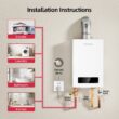 Mizudo Comfortech Classic Natural Gas Tankless Water Heater 180,000 BTU, Up to 7.9 GPM Instant Hot Heater Water NG, Smart WIFI Enabled, Indoor, 120V, CSA Certified, White